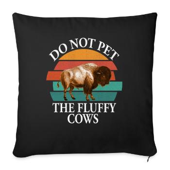 Ne caressez pas les vaches moelleuses - Housse de coussin décorative 45 x 45 cm - noir - Devant