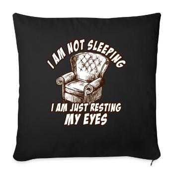 Je ne dors pas, je repose juste mes yeux - Housse de coussin décorative 45 x 45 cm - noir - Devant