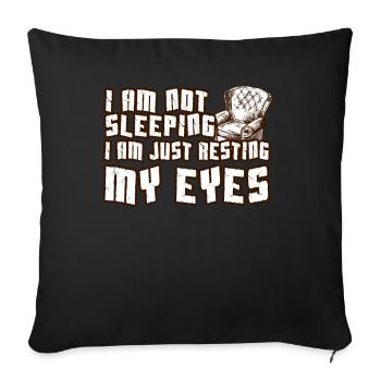 Je ne dors pas, je repose juste mes yeux - Housse de coussin décorative 45 x 45 cm - noir - Devant