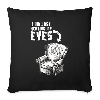 I'm Not Sleeping I'm Just Resting My Eyes - Sofa pillowcase 17,3'' x 17,3'' (45 x 45 cm) - black - Front