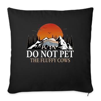 Ne caressez pas les vaches moelleuses - Housse de coussin décorative 45 x 45 cm - noir - Devant
