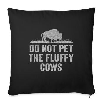 Ne caressez pas les vaches moelleuses - Housse de coussin décorative 45 x 45 cm - noir - Devant