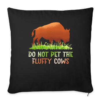 Ne caressez pas les vaches moelleuses - Housse de coussin décorative 45 x 45 cm - noir - Devant