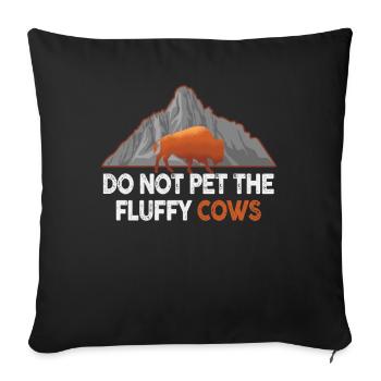 Ne caressez pas les vaches moelleuses - Housse de coussin décorative 45 x 45 cm - noir - Devant