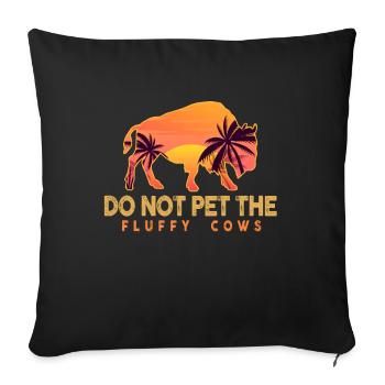 Ne caressez pas les vaches moelleuses - Housse de coussin décorative 45 x 45 cm - noir - Devant
