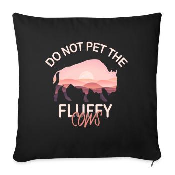 Ne caressez pas les vaches moelleuses - Housse de coussin décorative 45 x 45 cm - noir - Devant