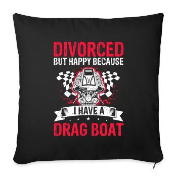 Conception de bateaux de course pour les courses de dragsters - Housse de coussin décorative 45 x 45 cm - noir - Devant