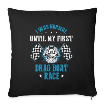 Drag boat design for racing boaters - Sofa pillowcase 17,3'' x 17,3'' (45 x 45 cm) - black - Front