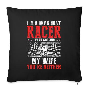 Speedboat Racing Design for Racing Boaters - Sofa pillowcase 17,3'' x 17,3'' (45 x 45 cm) - black - Front