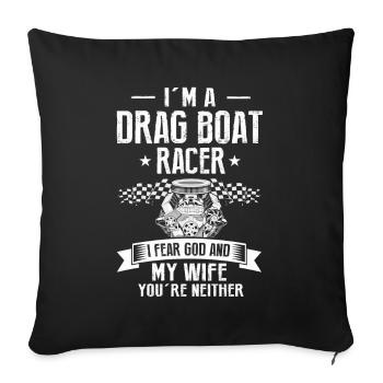 Conception de bateaux de course pour les courses de dragsters - Housse de coussin décorative 45 x 45 cm - noir - Devant