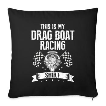Conception de bateaux de course pour les courses de dragsters - Housse de coussin décorative 45 x 45 cm - noir - Devant