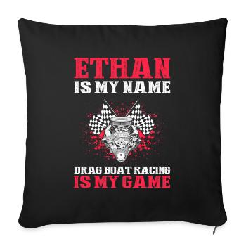 Conception de bateaux de dragster pour les plaisanciers de course - Housse de coussin décorative 45 x 45 cm - noir - Devant