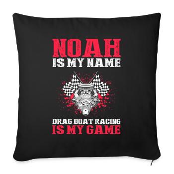 Conception de bateaux de course pour les courses de dragsters - Housse de coussin décorative 45 x 45 cm - noir - Devant