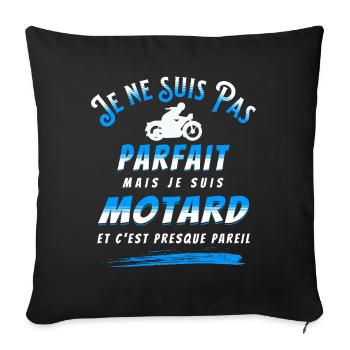 Moto Idée Cadeau pour Motard Citation Humour - Housse de coussin décorative 45 x 45 cm - noir - Devant