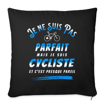 Cycliste, idée cadeau pour passionné vélo Cyclisme - Housse de coussin décorative 45 x 45 cm - noir - Devant