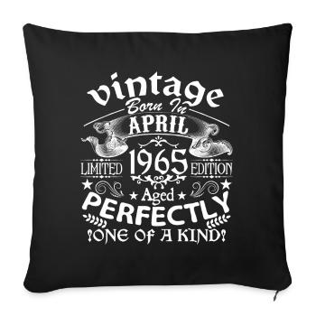 Avril 1965 | anniversaire 1965 Vintage Avril - Housse de coussin décorative 45 x 45 cm - noir - Devant
