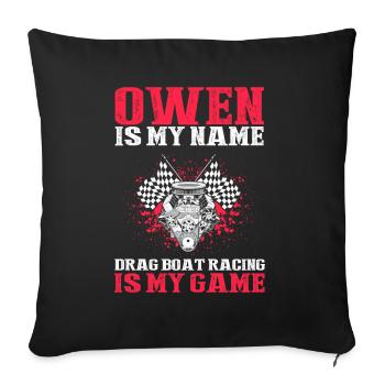 Drag boat design for racing boaters - Sofa pillowcase 17,3'' x 17,3'' (45 x 45 cm) - black - Front