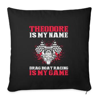 Conception de bateaux de course pour les courses de dragsters - Housse de coussin décorative 45 x 45 cm - noir - Devant