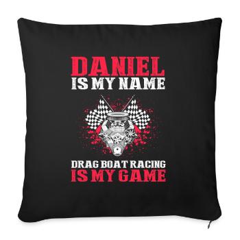 Speedboat Racing Design for Racing Boaters - Sofa pillowcase 17,3'' x 17,3'' (45 x 45 cm) - black - Front