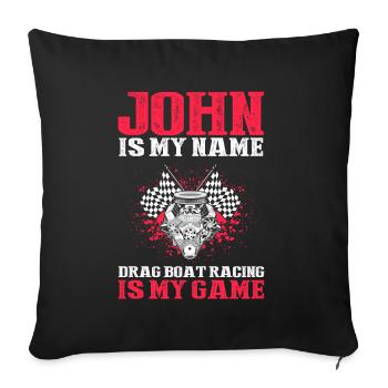 Conception de bateaux de course pour les courses de dragsters - Housse de coussin décorative 45 x 45 cm - noir - Devant