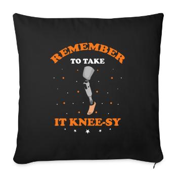 Artificial limb design for leg prosthesis - Sofa pillowcase 17,3'' x 17,3'' (45 x 45 cm) - black - Front