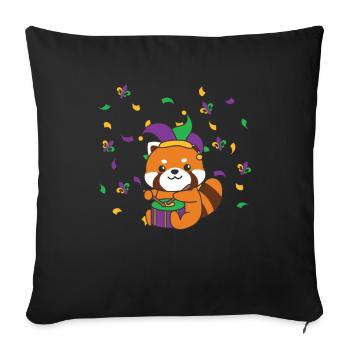 Carnival Red Panda with Drum Carnival Costume - Sofa pillowcase 17,3'' x 17,3'' (45 x 45 cm) - black - Front