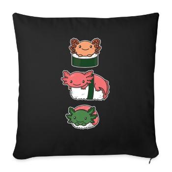 Sushi Axolotls kawaii Sushi Axolotl - Sofa pillowcase 17,3'' x 17,3'' (45 x 45 cm) - black - Front