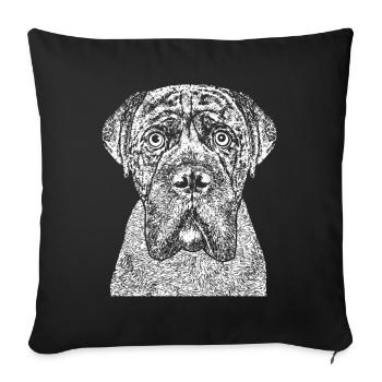 Porträt eines Boxer-Hundes im Comic-Stil. - Sofakissenbezug 45 x 45 cm - Schwarz - Vorne