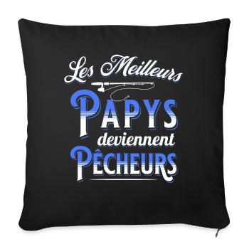 Pêche Cadeau pour Pêcheur Sport Citation Humour - Housse de coussin décorative 45 x 45 cm - noir - Devant