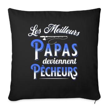 Pêche Cadeau pour Pêcheur Sport Citation Humour - Housse de coussin décorative 45 x 45 cm - noir - Devant