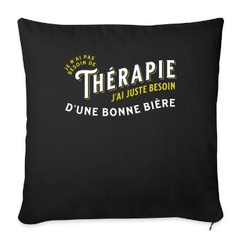 Apéro Idée Cadeau Citation Bière Alcool Apéritif - Housse de coussin décorative 45 x 45 cm - noir - Devant