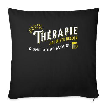 Apéro Idée Cadeau Citation Bière Alcool Apéritif - Housse de coussin décorative 45 x 45 cm - noir - Devant