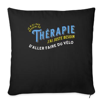 Cycliste, idée cadeau pour passionné vélo Cyclisme - Housse de coussin décorative 45 x 45 cm - noir - Devant