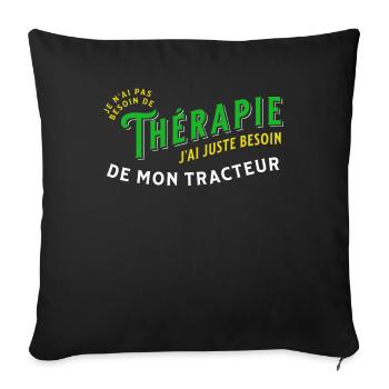 Agriculteur cadeau pour fermier tracteur humour - Housse de coussin décorative 45 x 45 cm - noir - Devant