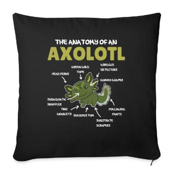 Axolotl Explanation Anatomy of an Axolotl - Sofa pillowcase 17,3'' x 17,3'' (45 x 45 cm) - black - Front