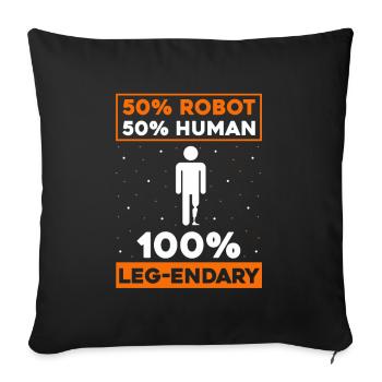 Conception de prothèses de jambe et prothèses de jambe - Housse de coussin décorative 45 x 45 cm - noir - Devant