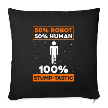Leg prosthesis design and leg prostheses - Sofa pillowcase 17,3'' x 17,3'' (45 x 45 cm) - black - Front