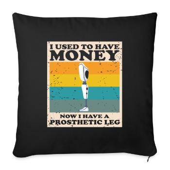 Conception de jambe bionique pour prothèses de jambe - Housse de coussin décorative 45 x 45 cm - noir - Devant