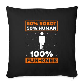 Artificial Leg Design for Prosthetic Leg - Sofa pillowcase 17,3'' x 17,3'' (45 x 45 cm) - black - Front