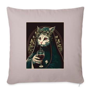 Cat Nun Church Vaporwave Religion Chaton - Housse de coussin décorative 45 x 45 cm - taupe clair - Devant
