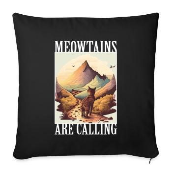 Cat Kitten Mountains Hiking Climbing Outdoor - Sofa pillowcase 17,3'' x 17,3'' (45 x 45 cm) - black - Front