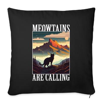 Cat Kitten Mountains Hiking Climbing Outdoor - Sofa pillowcase 17,3'' x 17,3'' (45 x 45 cm) - black - Front