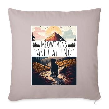 Cat Kitten Mountains Randonnée Escalade en plein air - Housse de coussin décorative 45 x 45 cm - taupe clair - Devant