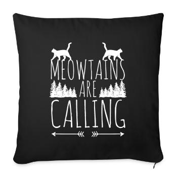 Cat Kitten Mountains Hiking Climbing Outdoor - Sofa pillowcase 17,3'' x 17,3'' (45 x 45 cm) - black - Front