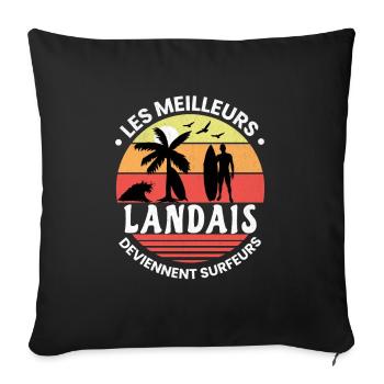 Surf Idée Cadeau Pour Surfeur Citation Humour - Housse de coussin décorative 45 x 45 cm - noir - Devant
