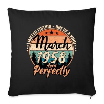 Mars 1958 anniversaire 1958 légendes Mars - Housse de coussin décorative 45 x 45 cm - noir - Devant