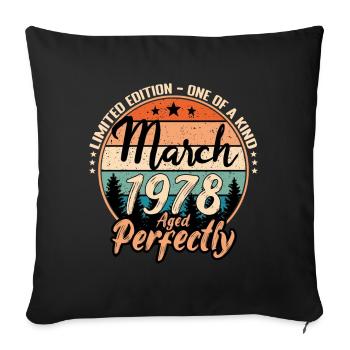 March 1978 anniversary 1978 legends March - Sofa pillowcase 17,3'' x 17,3'' (45 x 45 cm) - black - Front