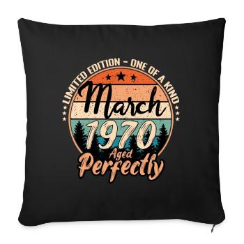 March 1970 anniversary 1970 legends March - Sofa pillowcase 17,3'' x 17,3'' (45 x 45 cm) - black - Front