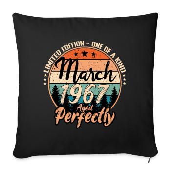 March 1967 anniversary 1967 legends March - Sofa pillowcase 17,3'' x 17,3'' (45 x 45 cm) - black - Front