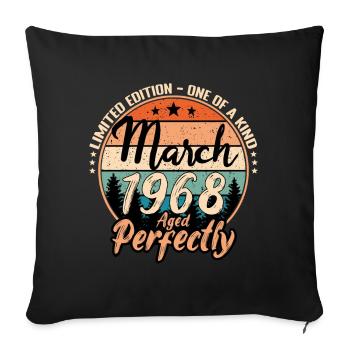 March 1968 anniversary 1968 legends March - Sofa pillowcase 17,3'' x 17,3'' (45 x 45 cm) - black - Front